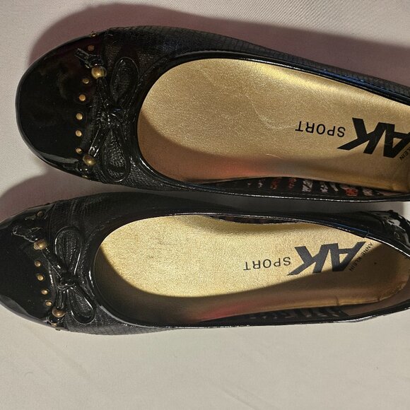 Anne Klein Sport Black Ballet Flat Shoes - Picture 1 of 4